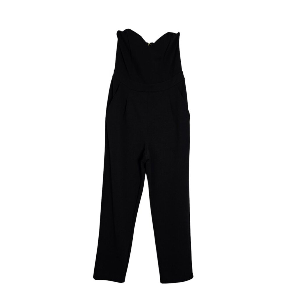 Express Black Strapless Romper w/ Pockets Size 4 P2P 14" Length 47"